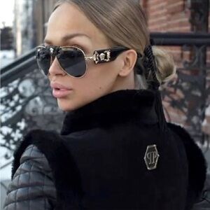 Versace Woman’s Medusa & Leather Sunglasses